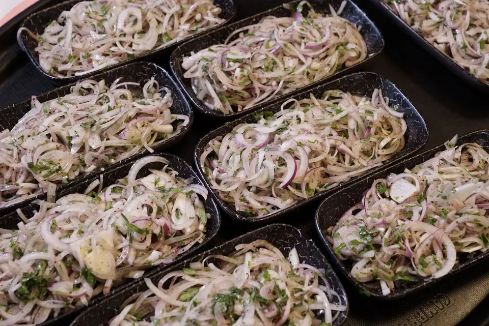 Sliced Onion Salad Platters with Herbs