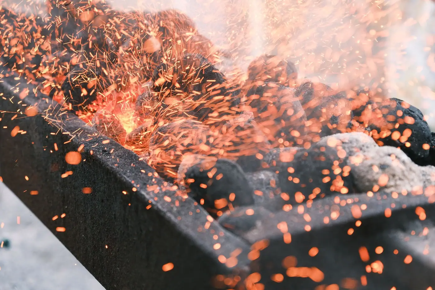 Sparks from Charcoal