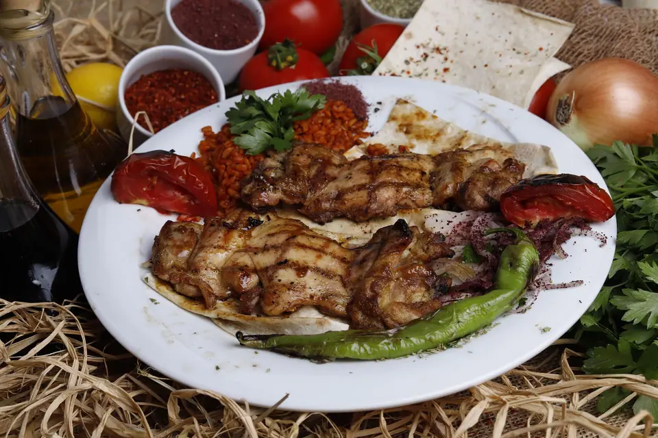 Grilled Meat and Vegetables with Pearl Barley